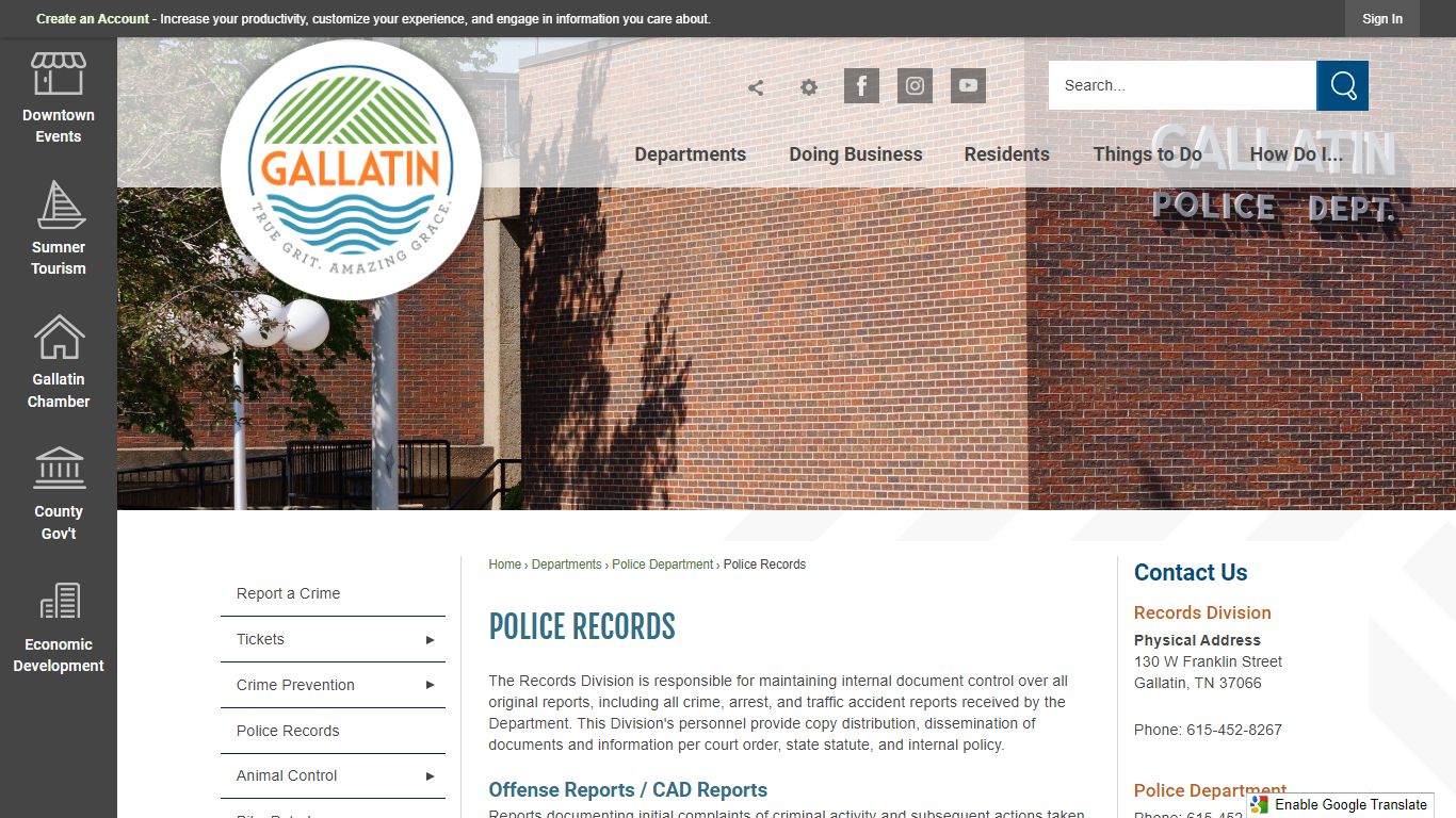 Police Records | Gallatin, TN